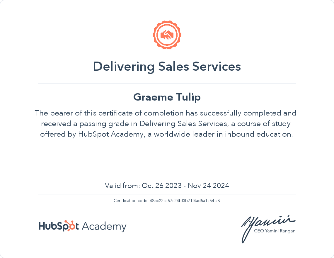 Delivering Sales Services